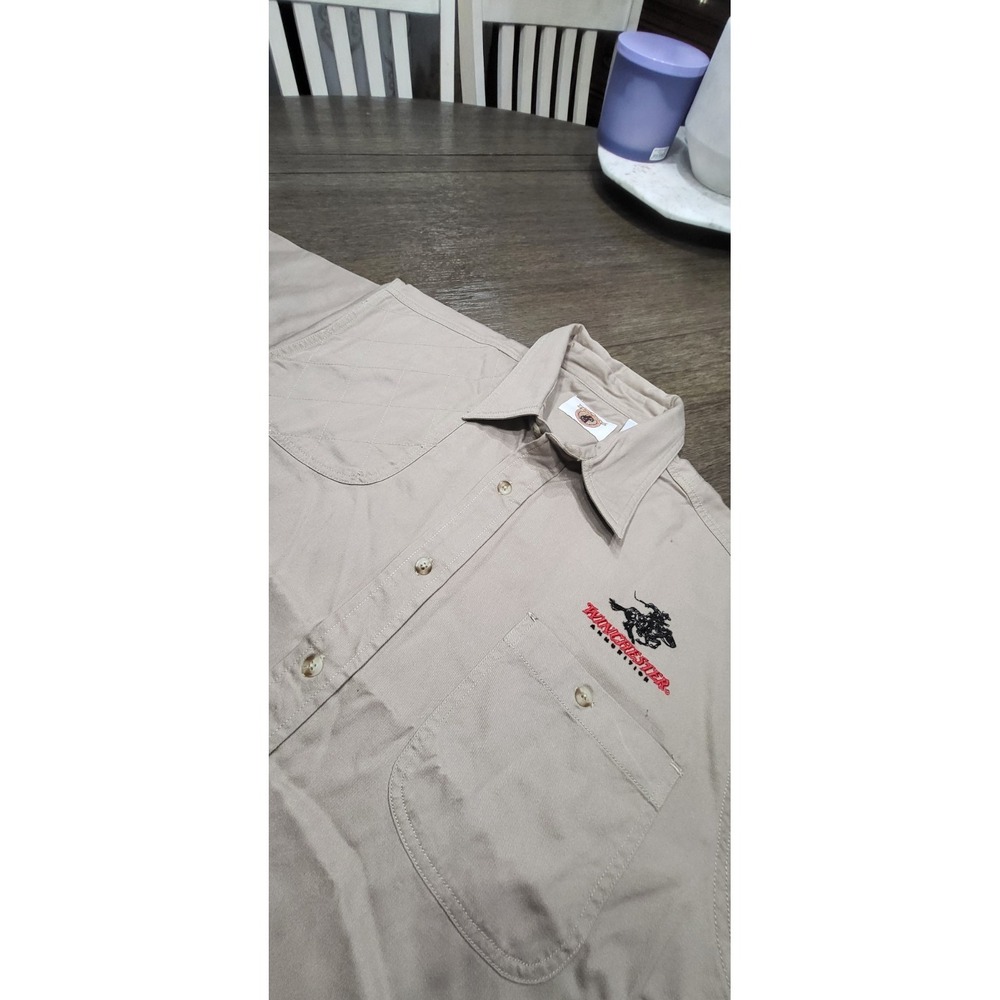 Vintage Past Winchester Ammunition Men's Shooting Short Sleeve‎ Shirt Large USA